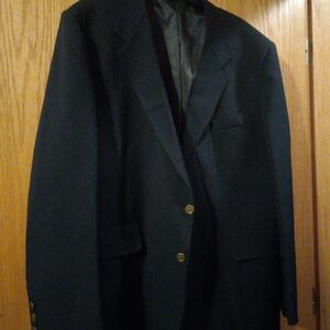 vintage levi's action suit coat jacket sta-prest navy blue sz 46L mens blazer